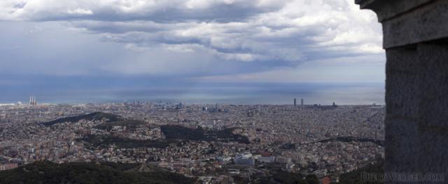 Panoramic view of Barcelona in a cloudy day Panoramic view of Barcelona in a cloudy day