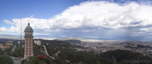 Panoramic view of the Barcelonès and beyond from Tibidabo Panoramic view of the Barcelonès and beyond from Tibidabo