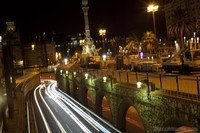 long exposure view of the traffic Barcelona - Barcelona, Spain