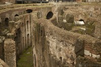 Underground Colosseum tunnels in Rome, Italy