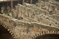 Parte centrale dell’ipogeo nel Colosseo di Roma, Italia