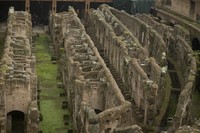 Levels of the hypogeum in the Colosseum in Rome, Italy