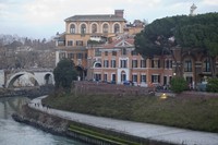 Tiber island in Rome, Italy