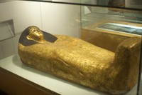 Sarcofago egiziano nel Museo Egizio di Barcellona, Spagna