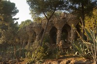 Viaducts of Park Güell, exterior view  - Barcelona, Spain