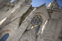 Lateral façade of the Temple of the Sacred Heart of Jesus - Barcelona, Spain