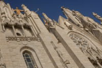 Detail of the front façade of the Temple of the Sacred Heart of Jesus - Barcelona, Spain