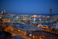 Maremagnum and Barceloneta, night