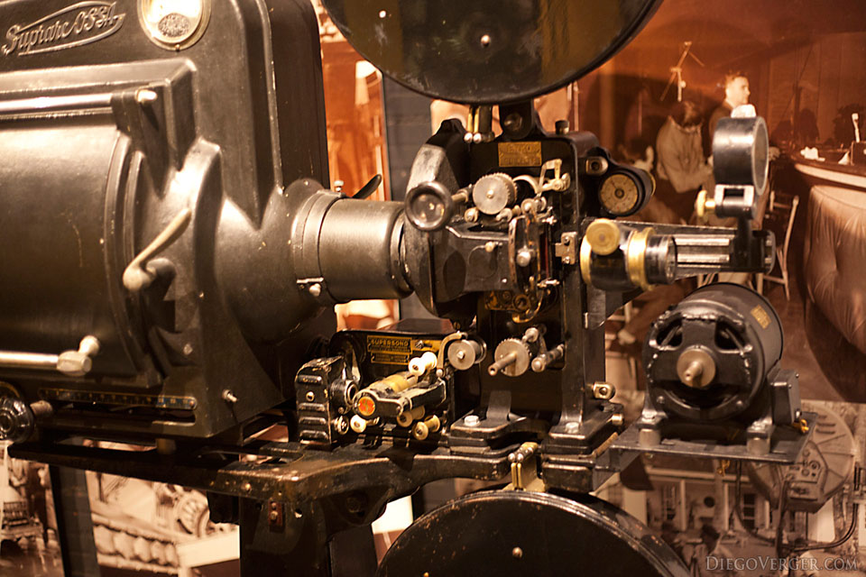 Detail of an old film projector - Girona, Spain