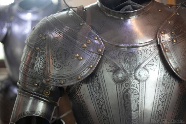 Detail of a knight's armour at Muiderslot - Muiden, Netherlands
