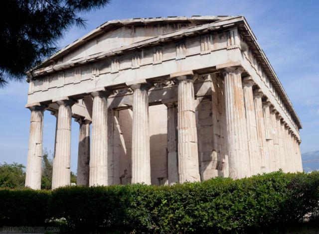 Fachada noroeste del Templo de Hefesto - Atenas, Grecia