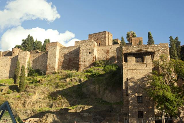 Muro e torre dell'Alcazaba di Malaga - Malaga, Spagna