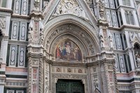 Detail of the façade of the Florence Cathedral - Florence, Italy