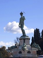 Statue de David à place Michel-Ange - Florence, Italie