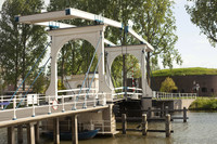 The Vechtbrug drawbridge and the tower-fortress on the Ossenmarkt - Weesp, Netherlands