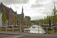 El canal Oudegracht en el centro de Weesp - Weesp, Países Bajos