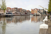 The Herengracht canal in the center of Weesp - Weesp, Netherlands