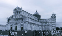 The Pisa Cathedral and the Tower of Pisa in infrared - Pisa, Italy