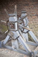 Mecanismo elevador del puente levadizo del castillo - Muiden, Países Bajos