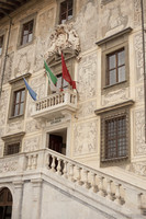 Detail of the façade of Scuola Normale Superiore of Pisa - Pisa, Italy