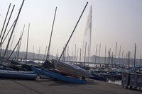 Il Jet d’Eau da un molo - Ginevra, Svizzera