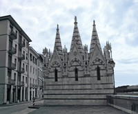 Back façade of Santa Maria della Spina in infrared - Pisa, Italy