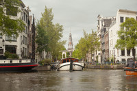 Tour de l'église Zuiderkerk vue depuis l'Amstel - Amsterdam, Pays-Bas