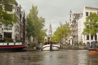 Torre della chiesa Zuiderkerk vista dall'Amstel - Amsterdam, Paesi Bassi