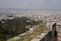 El Templo de Hefesto en el Ágora Antigua visto desde la Acrópolis - Atenas, Grecia