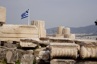 Archaeological remains from the Temple of Rome and Augustus in the Acropolis of Athens - Athens, Greece