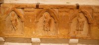 Gravestone relief in the Hall of the Vicars exhibition - Cashel, Ireland