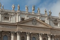 Detail of the façade of St. Peter's Basilica - Vatican City, Holy See