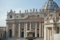 Fountain and Basilica's façade - Vatican City, Holy See