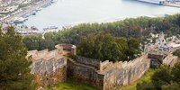 Une partie du mur sud du château de Gibralfaro - Malaga, Espagne