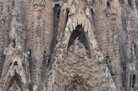 Dettaglio della scena centrale della nascita di Gesù - Barcellona, Spagna