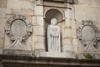 Façade of the Church of Sant Lluc - Girona, Spain