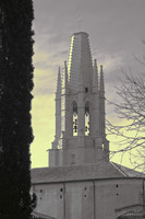 La basilica di Sant Feliu ad infrarossi - Girona, Spagna