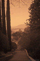 Sendero bordeado de árboles en el paseo arqueológico de Girona Sendero bordeado de árboles en el paseo arqueológico de Girona - Thumbnail