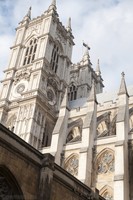 Westminster Abbey's south tower as seen from the cloister - London, England