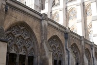 Vista esterna delle arcate del chiostro dell'abbazia di Westminster - Londra, Inghilterra