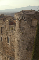 Détail de une tour ronde de la muraille de Gérone - Gérone, Espagne