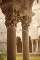 Detail of capitals in the cloister - Girona, Spain