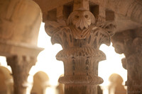 Detail of a capital with vegetable designs - Girona, Spain