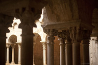 Five-column support in the cloister of Sant Pere de Galligants - Girona, Spain