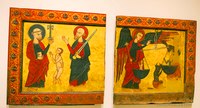 Medieval paintings on wood of the 14th century - Barcelona, Spain