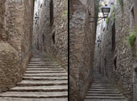 Una strada nel Call o quartiere ebraico di Girona - Girona, Spagna