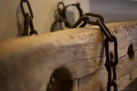 Detail of an Inquisition pillory - Girona, Spain