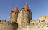 Les tours de la Porte Narbonnaise - Carcassonne, France