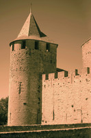 Tower Saint-Paul of the Count's Castle in infrared - Carcassonne, France