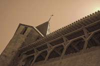 Tower and wooden gallery of the Count's Castle - Carcassonne, France